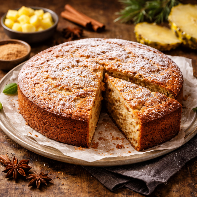 Lire la suite à propos de l’article Gâteau moelleux jus d&rsquo;ananas & épices