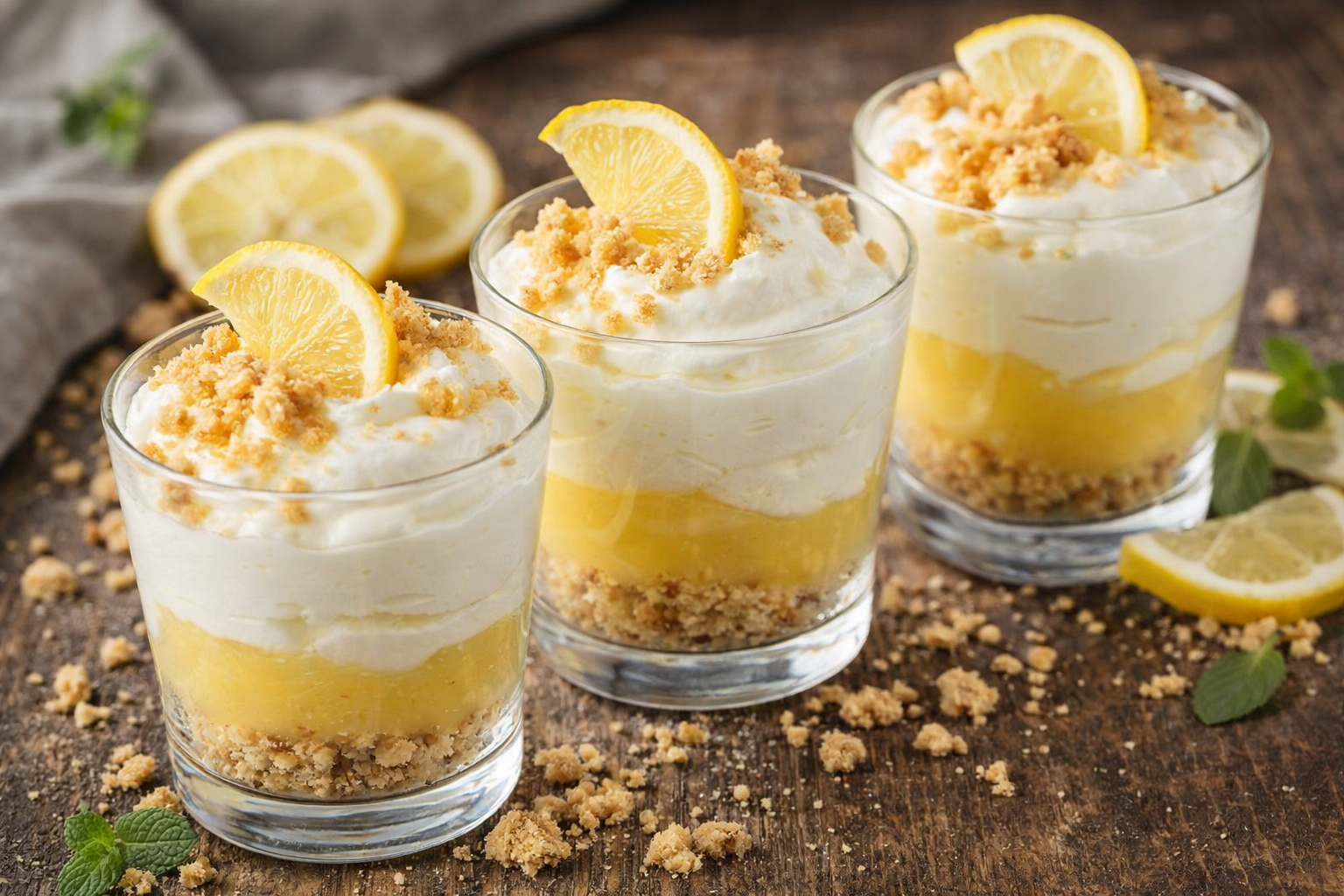 Lire la suite à propos de l’article Mousse au citron & fromage blanc émiettée croquante