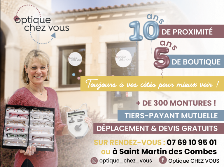 Lire la suite à propos de l’article OPTIQUE CHEZ VOUS – 10 ans à vos côtés pour prendre soin de votre vision