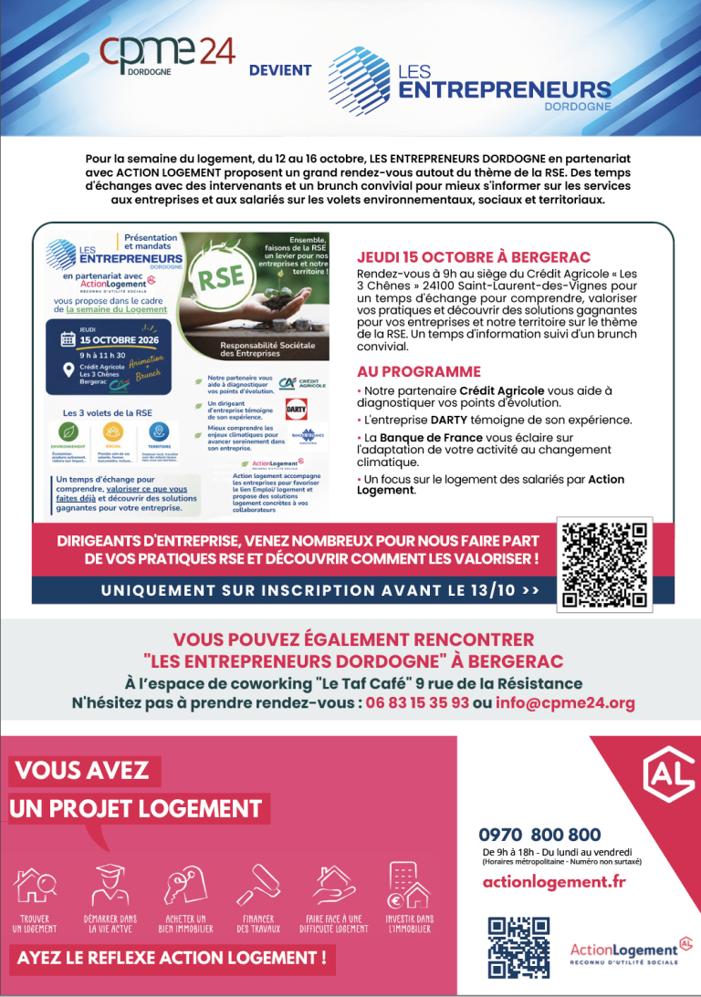 Lire la suite à propos de l’article CPME 24 devient Les Entrepreneurs Dordogne